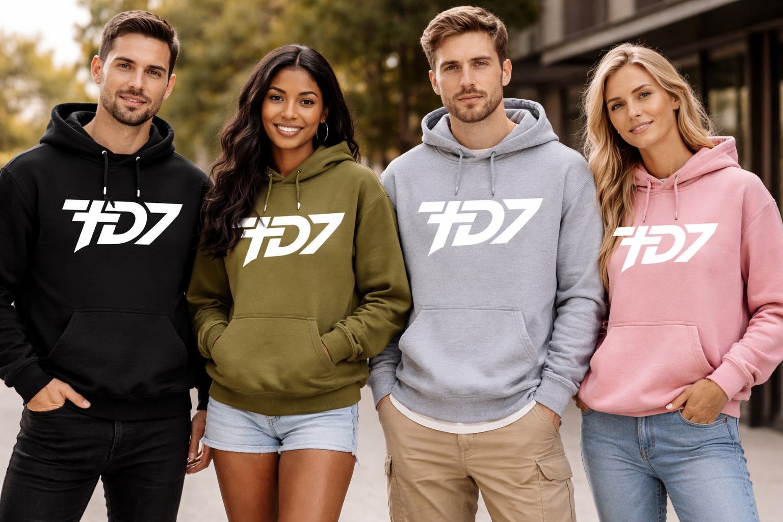 Hoodie TD7 Unisex - Negro